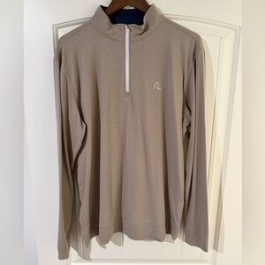 Rhoback Beige and Navy Quarter-Zip Pullover Men’s Large